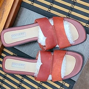 Dockers leather women's slip on sandals